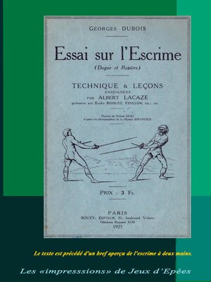cover image of Essai sur l'Escrime (Dague et Rapière)